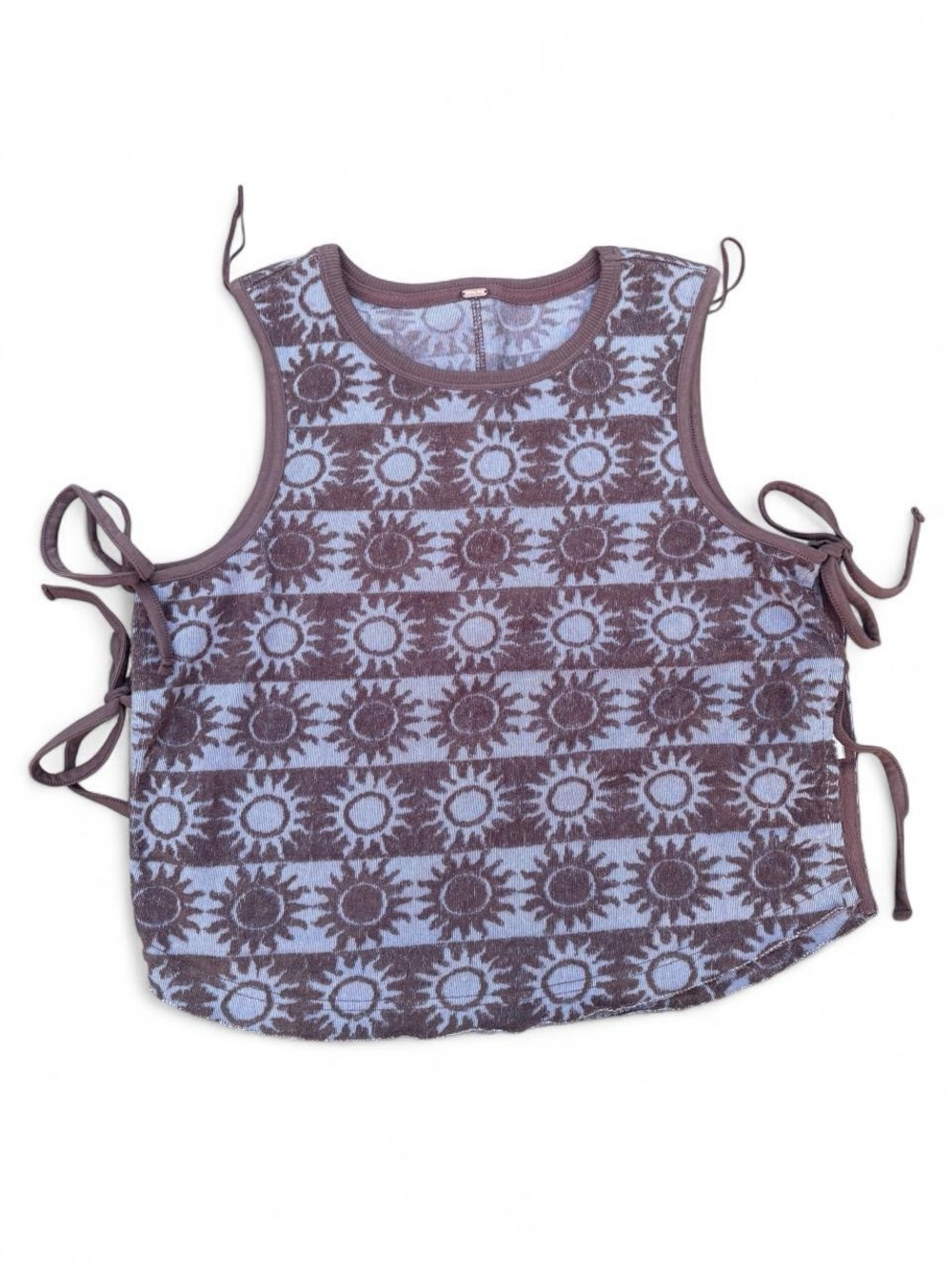 Free People Sunny Terry Top Brown/Indigo – Fits Medium
